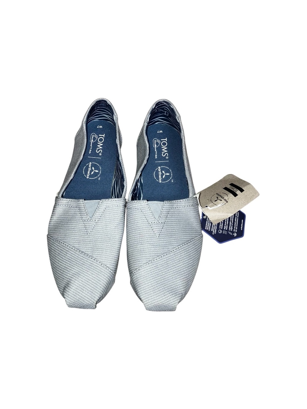 TOMS Earthwise Gray Canvas Slip-On Flats Women’s US 7 Wide